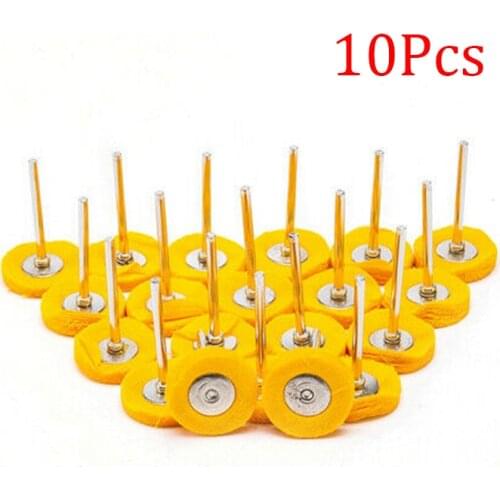 10pcs 25mm 1Inch Polishing Wheel Buffing Pads Wool Yellow Cotton Cloth Electric Drill Polishing Machine Abrasive Tools