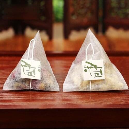 100pcs/lot PLA Biodegraded Corn Fiber Empty Teabag Disposable tea bag filter bag The length of the line 17cm