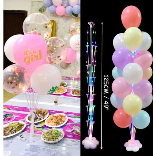19 Tubes Balloon Stand Holder Column Confetti Balloons Birthday Ballon Kids Baby Shower Wedding Christmas Decoration