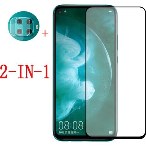 2-in-1 for Huawei nova 5z Tempered Glass and Camera lens film full Cover for nova 5z Screen Protector Protective Glass film