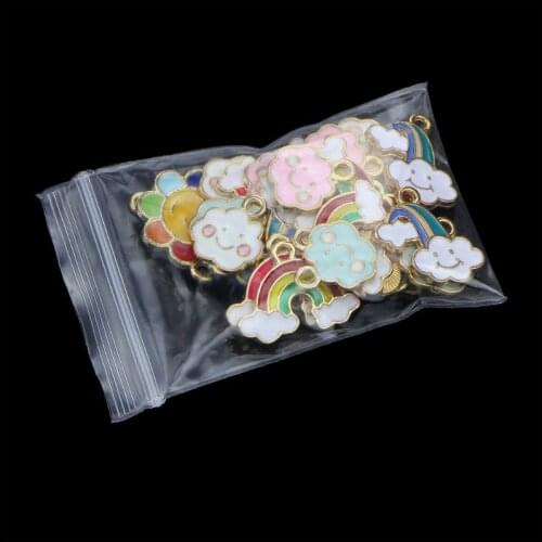 27Pcs/Set Assorted Alloy Enamel Rainbow Clouds Flower Pendant Charms for DIY Necklace Bracelet Earrings Jewelry Making Accessory