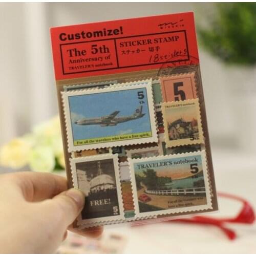 3set =12PCS optional Vintage Retro Paper Sticker Classic Old Stamp Stickers for Decoration Scrapbooking Diary Album 013006008