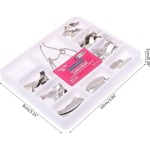 36 pcs Dental Saddle Contoured Metal Matrices Matrix Universal Kit with Spring Clip 4XFB