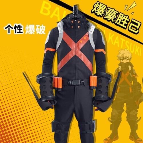 Anime My Hero Academia Cos Bakugo Katsuki Battle costume World Hero Mission Cosplay Suit E