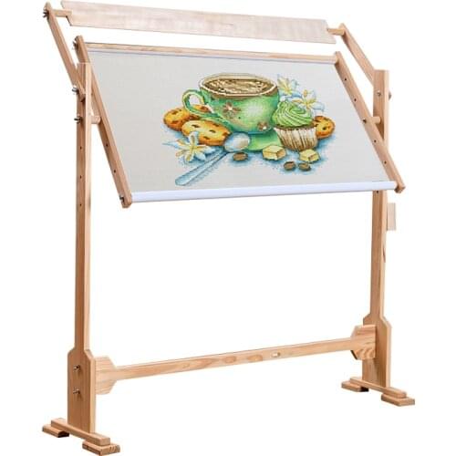 Large Adjustable Wood Frame Embroidery Cross Stitch Frame Desktop Stand Needlework Tool Accessories