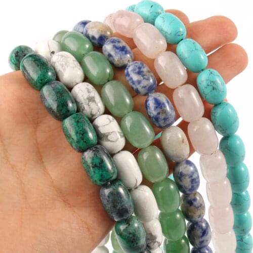 Natural Shape Stone Beads Green Aventurine Tiger Eye Sodalite Howlite Loose Beads for Jewelry Making DIY Charm Bracelet 15