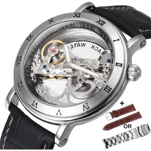WINNER Official Mens Automatic Watch Set Business Casual Men Watches Top Brand Luxury Gift Quick-release Spring Bars Strap Metal