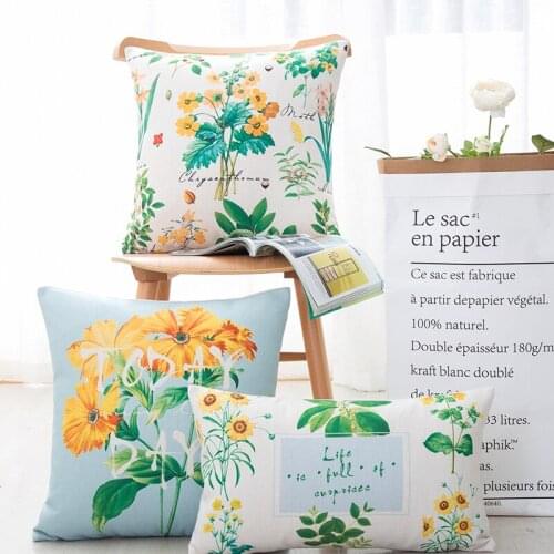 Decorative cushion cover/Ins Cat plant Leaf Flower Forest cotton pillow/Wholesale and retail cushions/Marine style waist