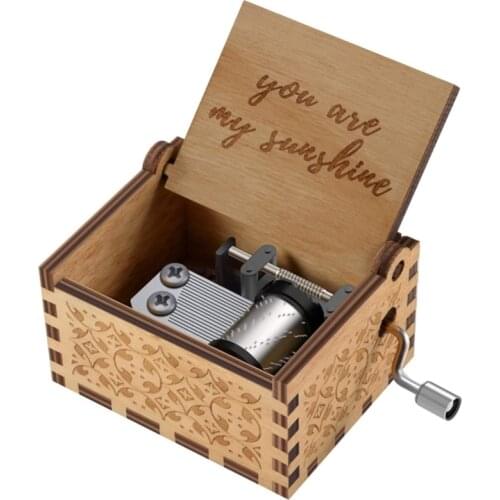 You Are My Sunshine Wood Music Boxes, Vintage Wooden Sunshine Musical Box Gifts for Birthday/Christmas/Valentines Day