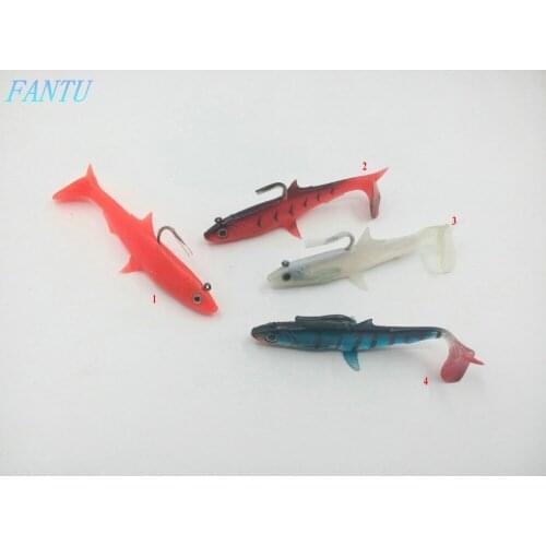 FANTU 2017 Laser Lead Plating Fish Soft Bait 27g/12cm Artificial Single Hook Fishing Soft Baits Lead Plating Lure 3PCS/Lot