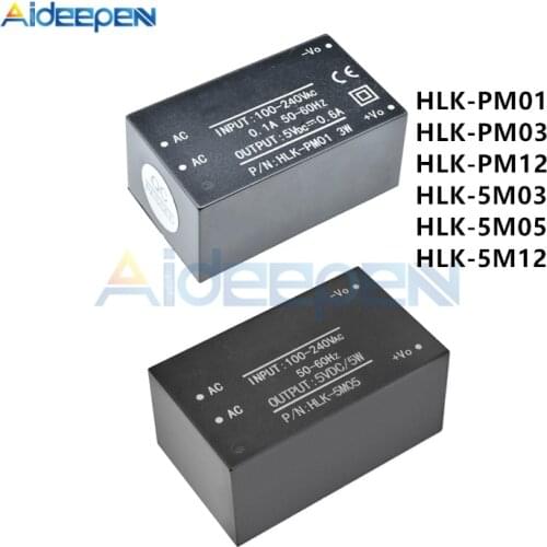 HLK-PM01 HLK-PM03 HLK-PM12 HLK-5M03 HLK-5M05 HLK-5M12 AC-DC 100V-240V to 5V/3.3V/12V 50-60Hz Mini Power Supply Module Switch