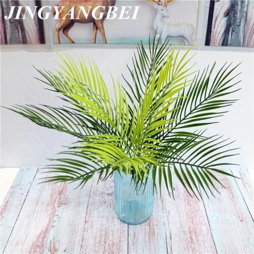 9 Head 52cm Artificial Palm Tree Green Leaf Plants Plastic Potted Bonsai Leaves Garden Home Wedding Table Ornaments Decoration