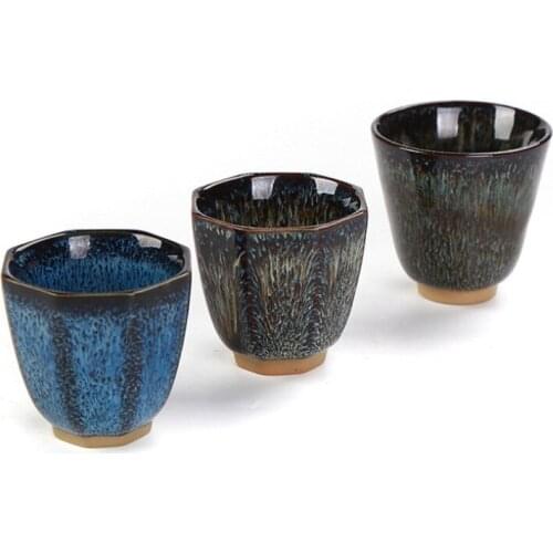 Ceramic Kiln Change Tea Cup Household Handmade Retro Small Teacup Creative Porcelain Kung Fu Water Mug Office Drinkware Gift