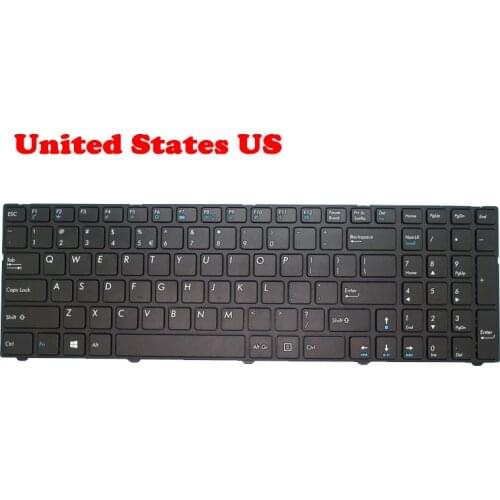 Laptop Keyboard For Pegatron D17K D17S V150062IS1 UI 0KN0-CN8UI11 With Black Frame INTERNATIONAL English UI