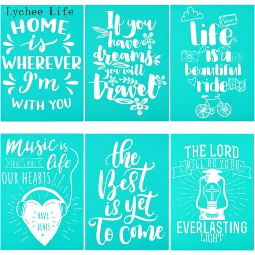 Lychee Life Life Is A Beautiful Ride Self-Adhesive Silk Screen Printing Stencil Mesh Transfers For Handbags T-Shirt Home Decor