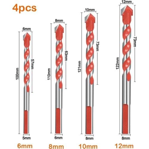 Multifunctional Impact Drill Bits Steel Metal Alloy Triangle Ceramic Drill Bits Ceramic Wall Glass Concrete Hole Opener Tools