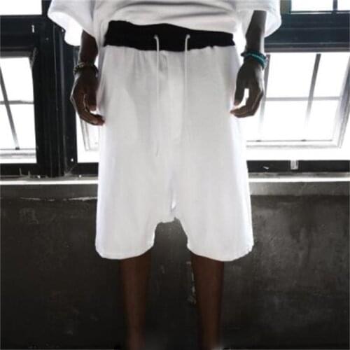 Mens Korean summer straight beach pants new fashion popular solid color lace up low crotch loose casual shorts