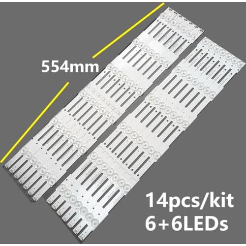 100% New 14pcs/Kit LED strip for LG 55 TV 55LF5700 UA INSIGNIA 55 TV NS 55DR420NA16 TPT550J1 HVN06.U LB55040 V0 01 LB55040 V1 03