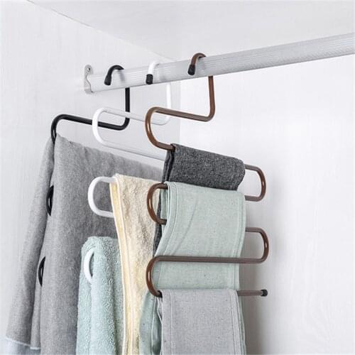 3D Space Saving Hanger Magic Clothes Hanger Multi-Layer Magic Non-Slip S-Type Pants Clip Hanger Multi-Function Wardrobe Storage