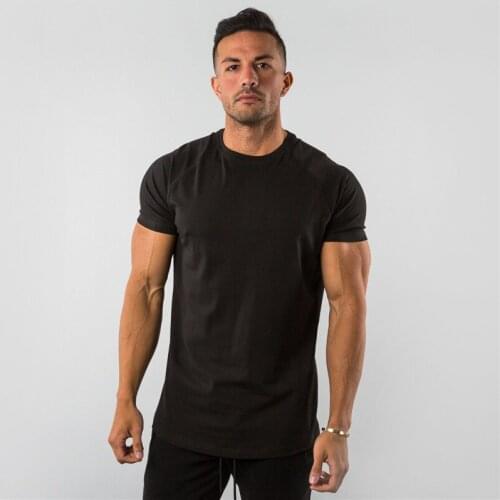ICCLEK Solid Color Mens Shirt Summer Fitness Sports Short-sleeved T-shirt Men Clothing Graphic T Shirts Retro T Shirt
