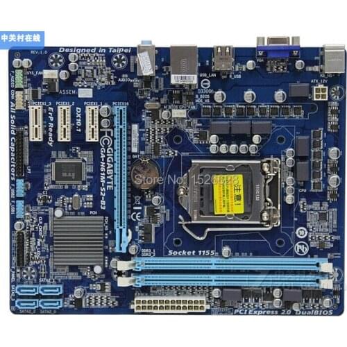 Original motherboard for Gigabyte GA-H61M-S2-B3 H61 DDR3 LGA 1155 Solid Capacitor mainboard free shipping