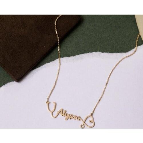 Custom Name Necklace For Women Jewelry Stainle Steel Personalized Unique Heart Necklacec Pendant Doctor Gift