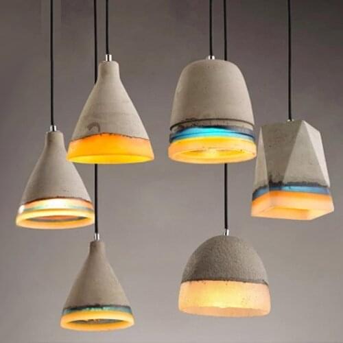 Industrial style retro restaurant bar chandelier clothing shop cafe corridor aisle cement lamp dining room pendant lamp