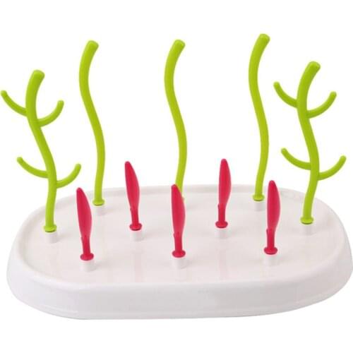 Useful Baby Bottle Dryer Rack Simple Tree Shape Cleaning Drying Rack Shelf Kitchen Feeding Holder Tools Colorful