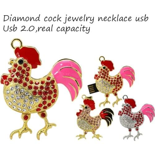 Full capacity Usb Flash Drive 16GB Crystal Cock Usb Stick Flash Disk 8GB Usb Flash Pen Drive 32GB Cute Animal Usb Memory Flash
