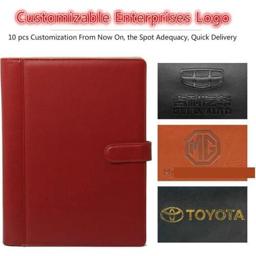 A4 Bring a calculator Folder Portfolio Multi-function Leather Organizer Sturdy Office Manager Clip Legal Paper Contract custom