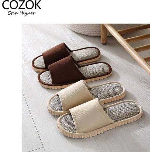 2021 Summer Home Slippers Couple Slides Hotel Slippers Linen Indoor Slippers Floor Slippers Lovers Soft Slides Casual Sandals