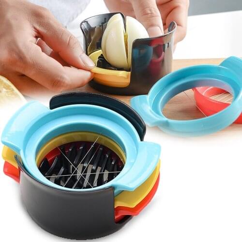 Egg Slicer 3 in 1 Stainless Steel Cutting Wire Cut Soft Boiled Eggs Slicing Cutter for Cooking Multifunction Kitchen Accessories