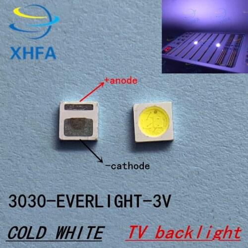 100pcs EVERLIGHT Lextar AOT LED Backlight High Power LED 1W 3030 3V-3.6v Cool white 110LM TV Application 3030 smd led diode