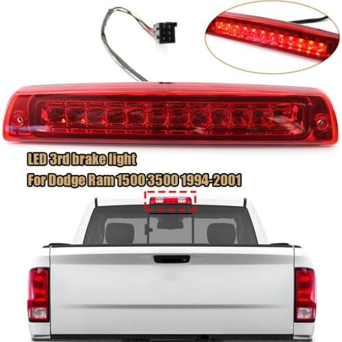 LED 3rd Rear Tail Light Cargo Lamp Waterproof High Mount Brake Light Replacement for Dodge Ram 1500 2500 3500 1994-2001