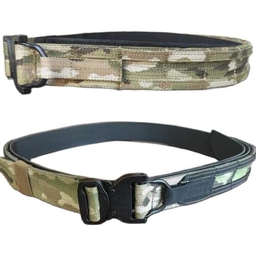 Tactical CS Outdoor MOLLE System Army Fighter Belt Camouflage Hunting Shooter Belt Double Layer Hard Material