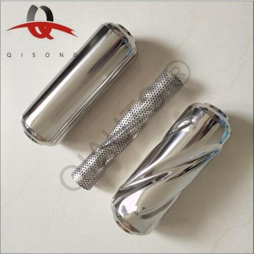 QISONG - Universal Auto Medium Exhaust Muffler Tornado Dissipative Silencer Pipe Stainless 3"