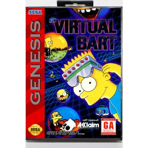 Virtual Bart 16bit MD Game Card For Sega Mega Drive/ Genesis with Retail Box