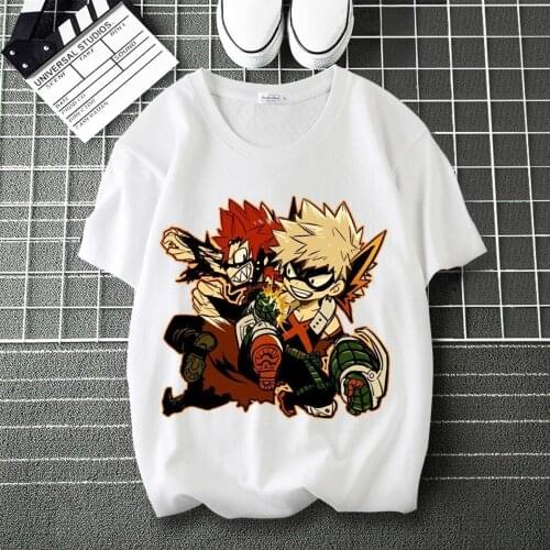 My Hero Academia Deku Pattern Printed High flexibility T-Shirt Round Neck Short Sleeve Modal Top Tshirt