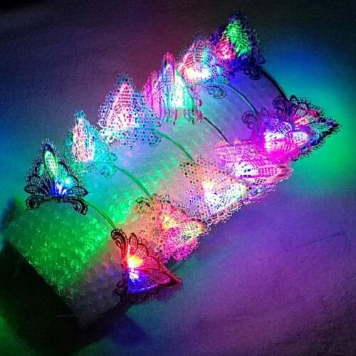 Women LED Light Up Ears Lace Hair Hoop Headband Headwear Party Supplies