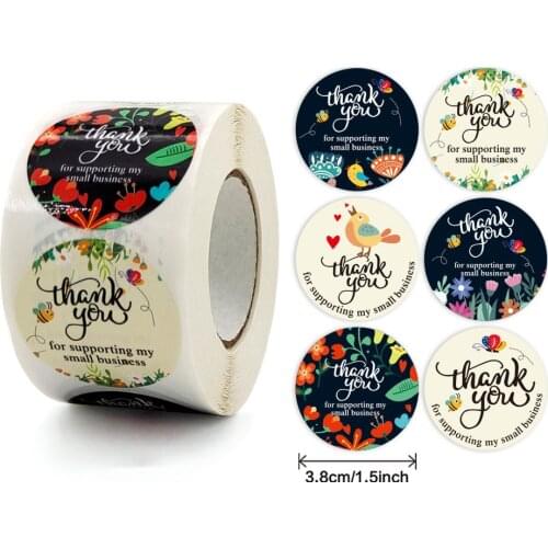 500pcs 1inch Gold stamping Thank You stickers Seal Labels Cute Gift Decorative Sticker for Business Package Envelope Sticker