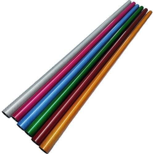 1Pcs 1000mm 3K Colorful Full Carbon Fiber Tube With Red Orange Blue Green And Purple For Drones, Bike,Plant Protection Machine