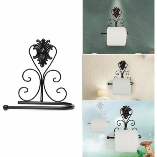 1PC Classic Vintage Iron Toilet Paper Roll Holders Wall Mount Tissue Rack Towel Rail Storage Shelf Bathroom Hardware Accessories