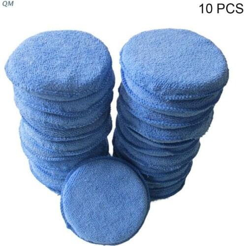 10 Pcs Car Polish Wax Round Foam Sponges Scratch Free Applicator Pads for Auto 13MF