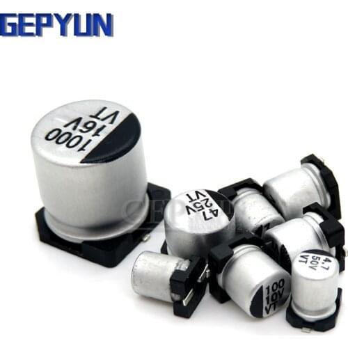 20pcs SMD Electrolytic capacitor aluminum 6.3V 10V 16V 25V 35V 50V 1UF 2.2UF 4.7UF 10UF 47UF 100UF 220UF 330UF 470UF Gepyun