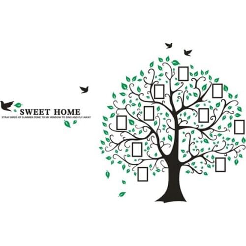 Photo frame tree Acrylic 3D wall stickers For kids room SWEET HOME Bedroom Living room sofa wall DIY art wall decor stickers