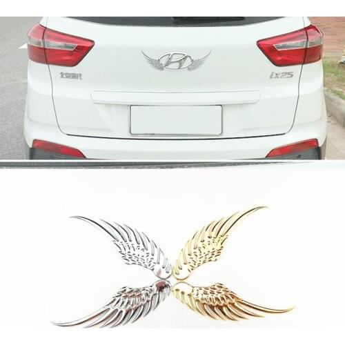 Car styling funny car sticker badge angels wings 3D metal auto sticker decal for Peugeot 206 207 208 301 307 308 407 2008 3008