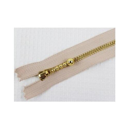 Free shipping 10pcs/lot 12cm khaki 3# gold teeth zipper droplets zipper head copper zipper wallet zipper