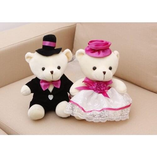 Large 40cm wedding bears soft doll lovers couples bears plush toy proposal,wedding gift h2028