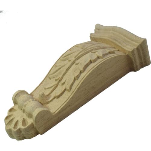 Wood Appliques Woodcarving Decal Corner Flower Carving Decals Decorative Wooden Mouldings Cabinet Door Furniture Decoration