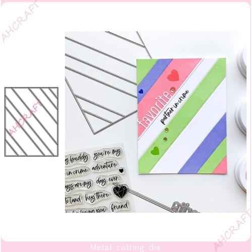 Diagonal cut Frame Metal Cutting Dies for DIY Scrapbooking Photo Album Decorative Embossing Paper Card Crafts Die 2021